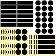 Dizzily 60 Pcs Adhesive Matches Striker Paper, 1” Circle and 2” x .5” Rectangle Black Matches Strip Stickers for Candles Boot Match Holder, Jars of Matches, Fireplace Match