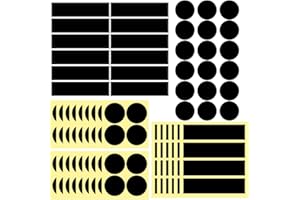 Dizzily 60 Pcs Adhesive Matches Striker Paper, 2” Circle and 2” x .5” Rectangle Black Matches Strip Stickers for Candles Boot Match Holder, Jars of Matches, Fireplace Match