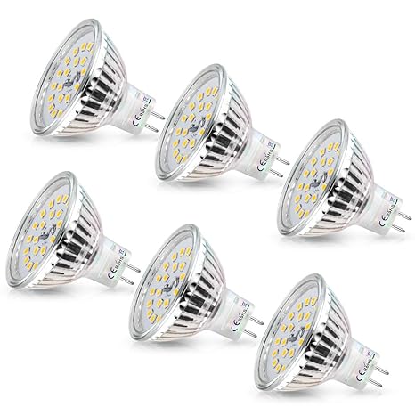 MR16 LED Warmweiss, Wowatt 6er Led GU5.3 MR16 12V 6W Ersatz für 40W 35W 20W Halogen Lampe AC DC12V Kein Stroboskopeffekt GX5.