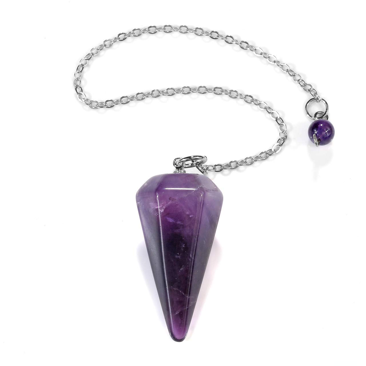 MANIFO Natural Amethyst Crystal Pendulum Faceted Point Gemstone Reiki Healing Pendulums for Dowsing Scrying