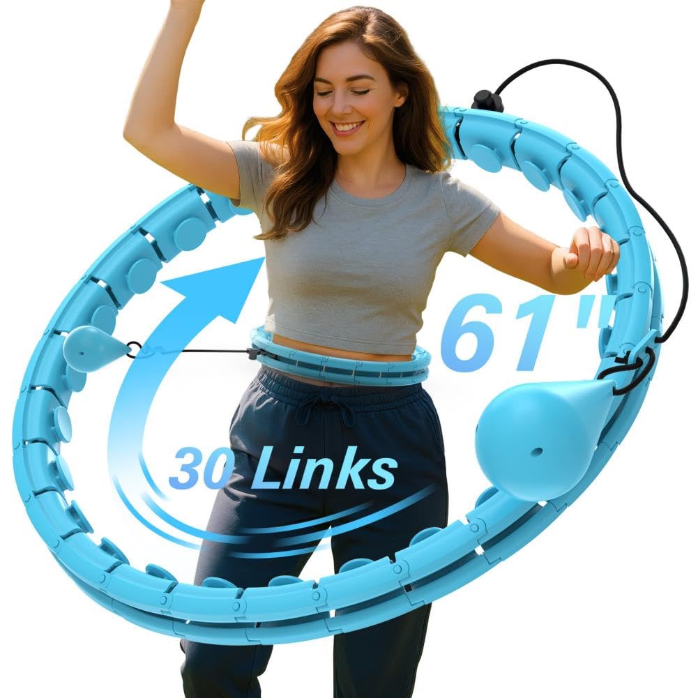 Photo 1 of ***Rotating ball is detached***JKSHMYT Infinity Weighted Hula Exercise Hoop, for Adults Women Weight Loss Plus Size, 26/30 Detachable Links***Rotating ball is detached***
