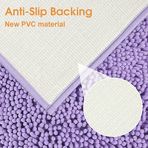 BYSURE Lavender Bathroom Rugs Sets 3 Piece with Toilet Lid Cover Non