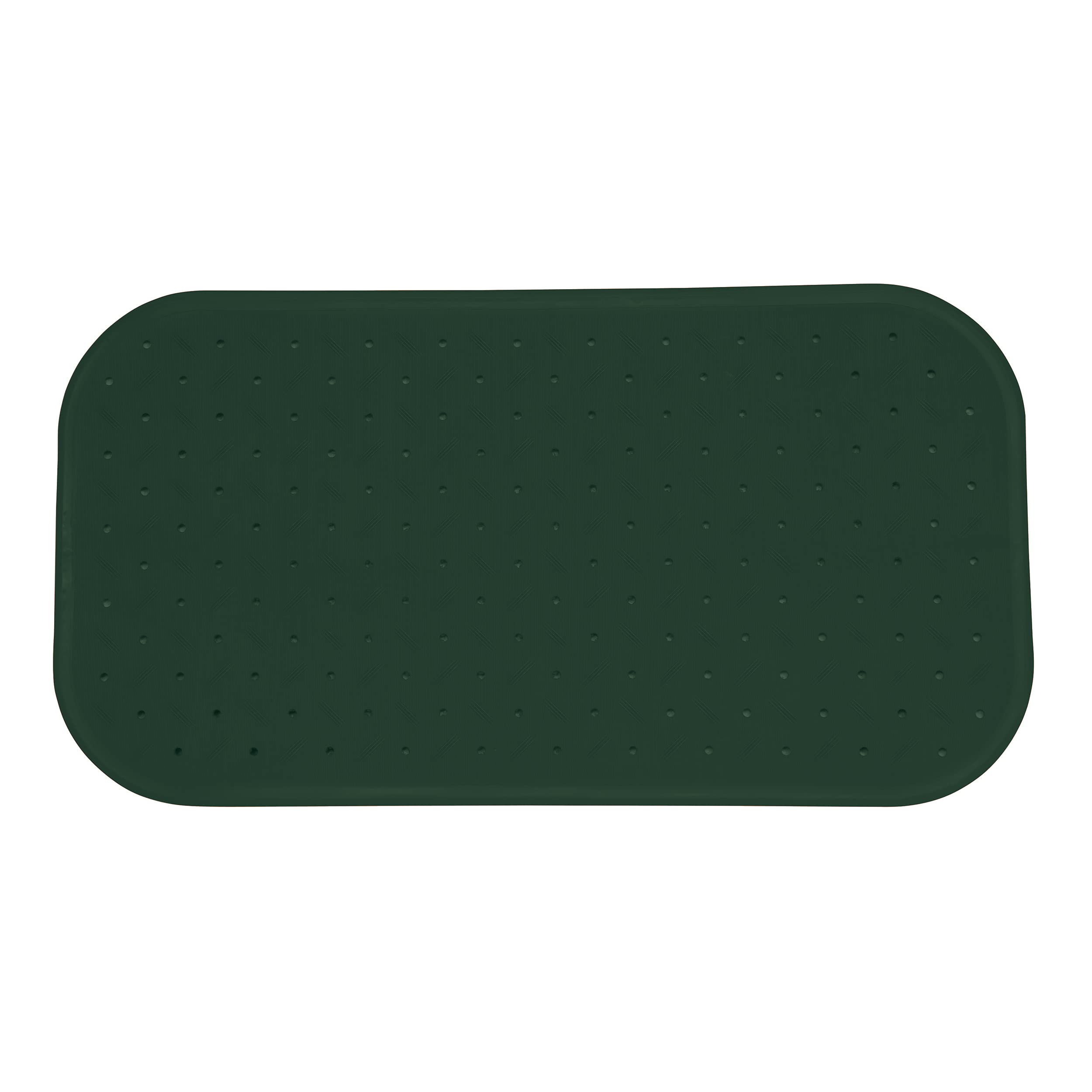 MSV Premium Shower Mat Bath Mat Antibacterial Non-Slip with Suction Cups Dark Green Roses 36 x 76 cm Washable at 60 °C