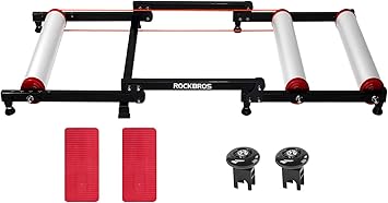 Amazon Rockbros ロックブロス サイクルトレーナー ローラー台 自転車 3本ローラー ロードバイク 静音 説明書付属 970mm 1090mmに対応 ガードホイール付き 16 29インチ対応可 セット Rockbros ロックブロス トレーニングバイク マシーン