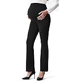 AFITNE Women’s Flare Maternity Pants for Work Over The Belly with Pockets 29”/ 31” Soft Bootcut Pregnancy Casual Dress Pants