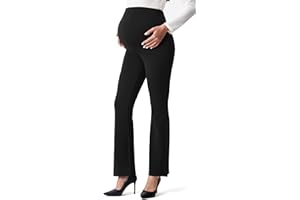 AFITNE Women’s Flare Maternity Pants for Work Over The Belly with Pockets 29”/ 31” Soft Bootcut Pregnancy Casual Dress Pants