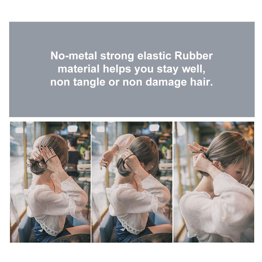 Elastic Hair Ties, ECADY (100-Pack 5-Neutral Color) No-Metal Hair Bands Ponytail Holder for Women Girls Hair Accessories - 4mm : Beauty