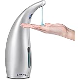 Greatmay Adjustable Automatic Soap Dispenser Touchless, 4 Adjustable Levels Touchless Sensor Liquid Soap Pump，300ml Rechargeable Magnetic Charging Hand Soap Dispenser for Kitchen，Bathroom