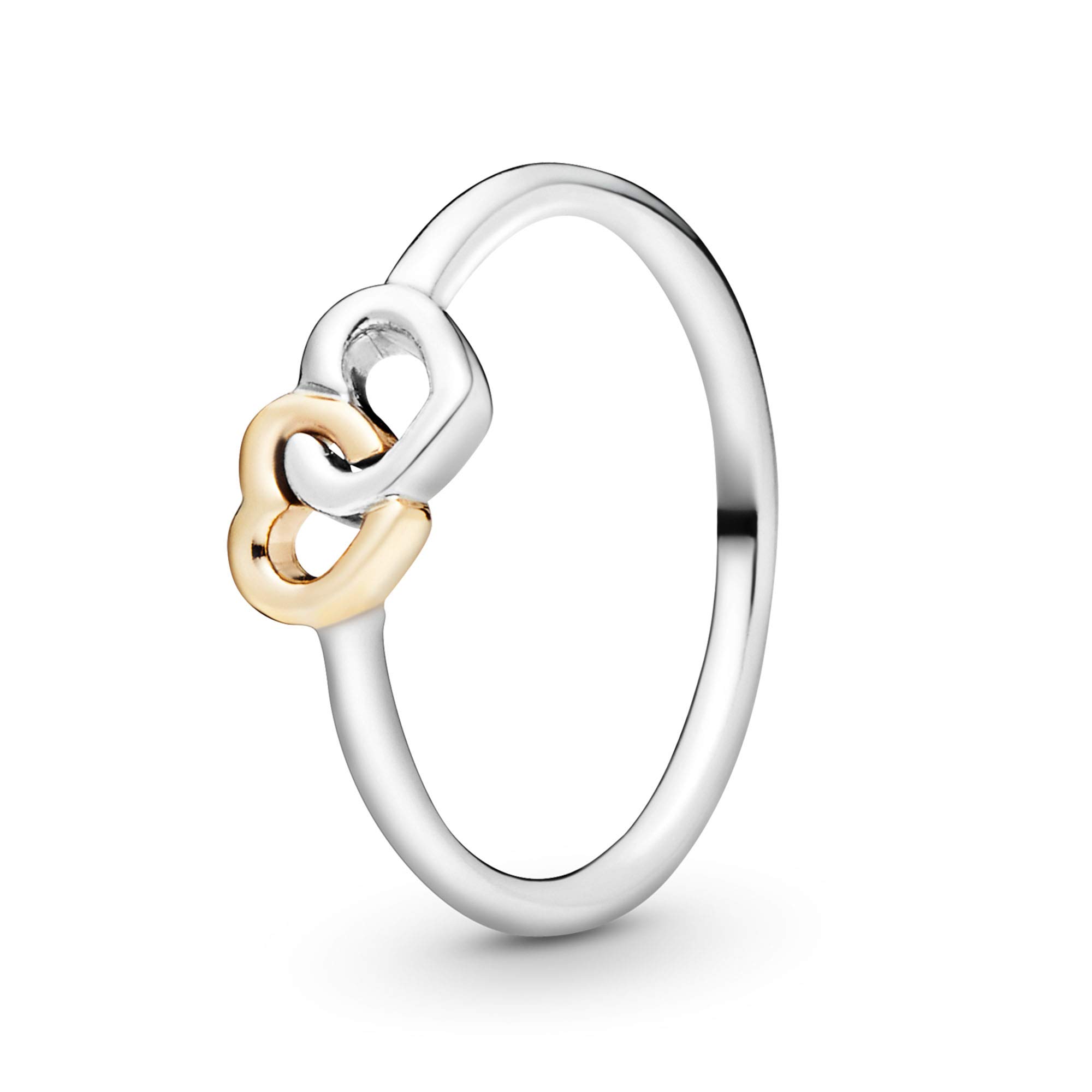 Pandora Jewelry Interlocked Hearts Sterling Silver and 14K Yellow