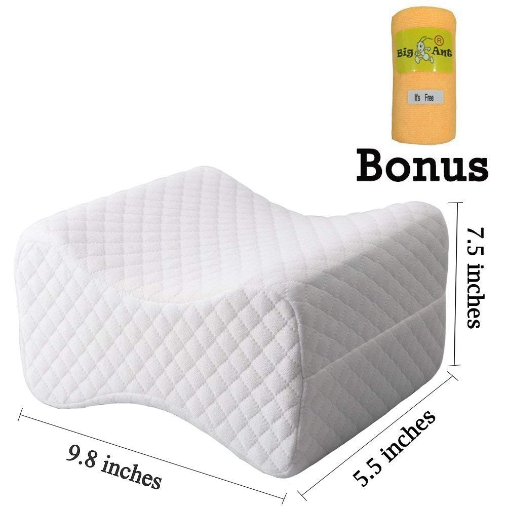 Orthopedic Knee Pillow for Sciatica Relief - Best for Lower Leg, Back, and Knee Pain- Memory Foam Wedge Contour Leg Pillow with Removable Cover