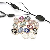 LE SKY 8 Pcs Natural Stone Pendants Irregular Shape Healing Crystal Stone Exquisite Patttern for Jewelry Making Necklace