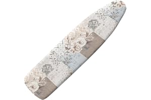 Hinthetall Modern Floral Plaid Print Ironing Board Pad Iron Board Cover 15" x 54", Scorch Resistant Padding Heavy Duty Standa