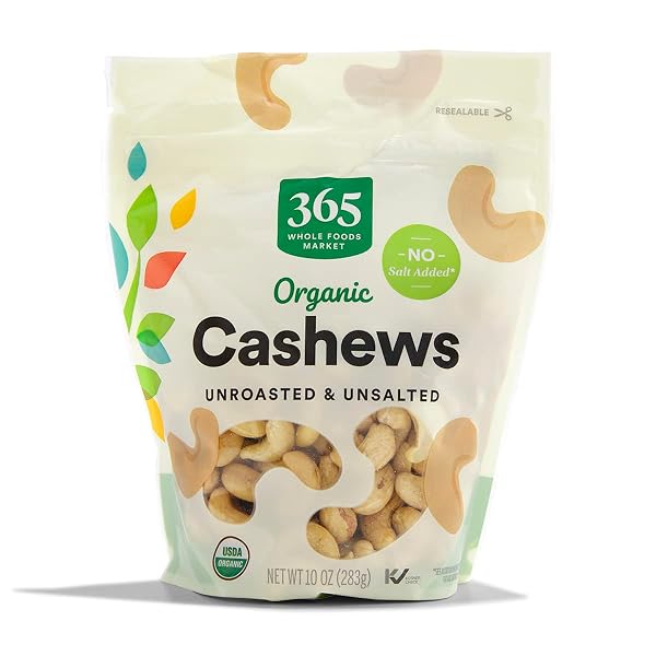 365 BY WHOLE FOODS MARKET, ORGANIC CASHEWS, 10...