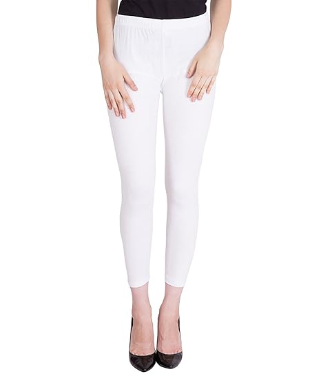 Women's Cotton Ankle Leggings (White)