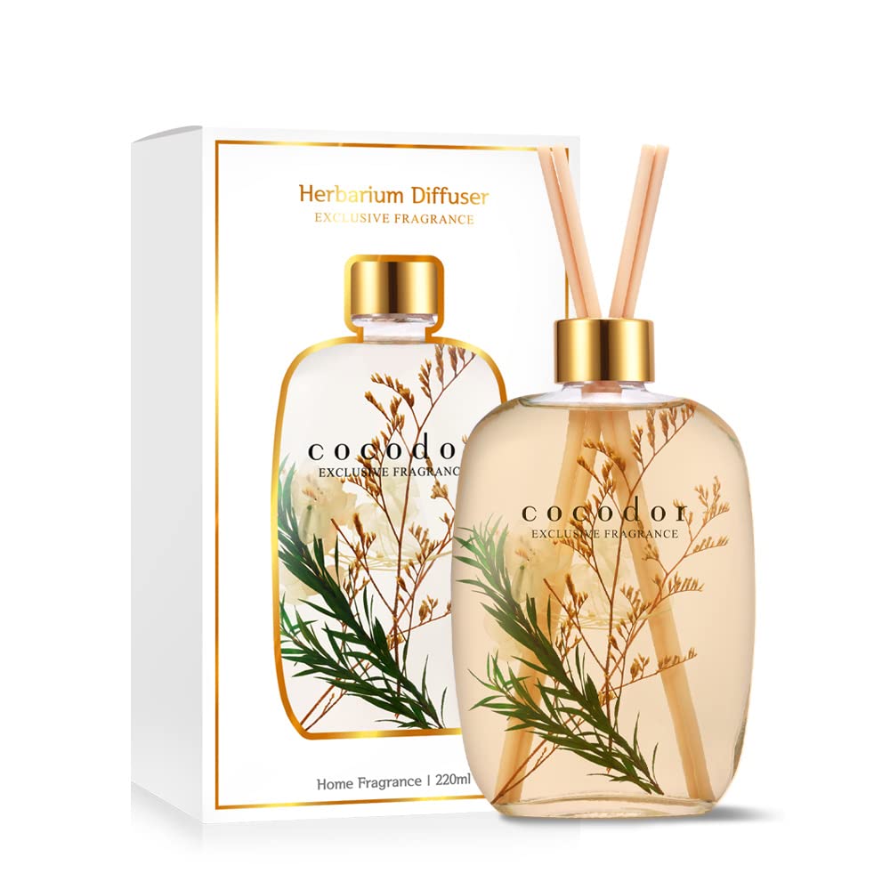 COCODOR Herbarium Reed Diffuser/April Breeze / 7.4oz(220ml) / Reed Diffuser Set, Oil Diffuser & Reed Diffuser Sticks, Home Decor & Office