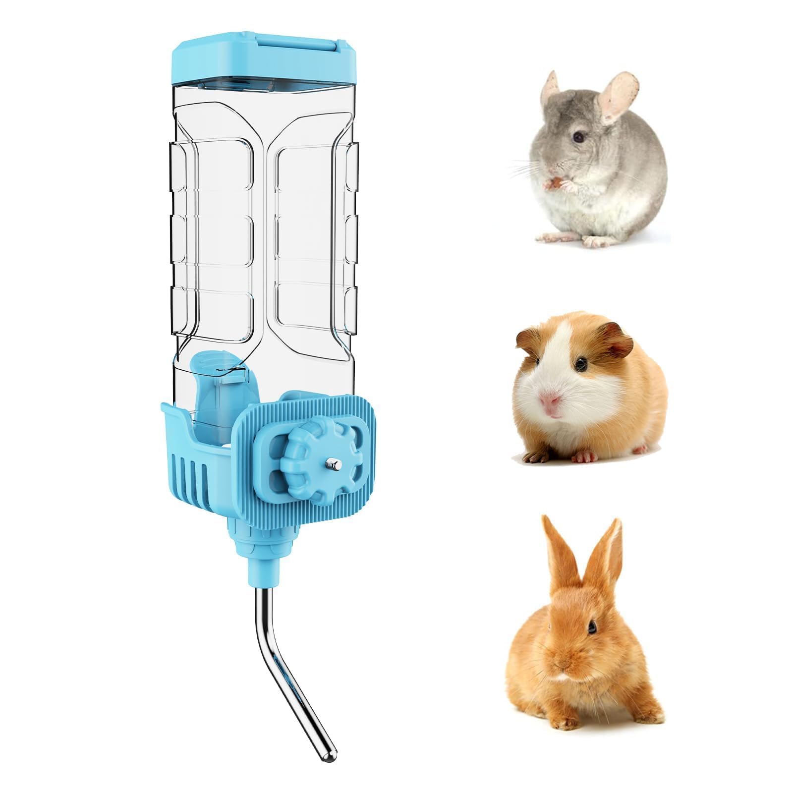 Small Animal Water Bottle [10mm Spout, 1200ml] Hanging Water Dispenser Feeder Cage Crate Hutch Bunny Puppy Cat Rabbit Chinchilla Ferret Guinea Pigs Squirrel Hedgehog