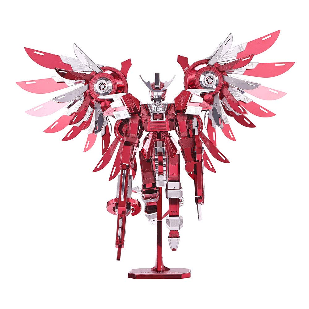 Piececool 3D Puzzle Metal Sky Mech Warrior, Red Knight Craft Model Kits for Adults to Build, 3D Puzzles Adult Teens for 304 Stainless Steel, Ideal as Gifts, Home Decoration, Collection, 215 Pieces