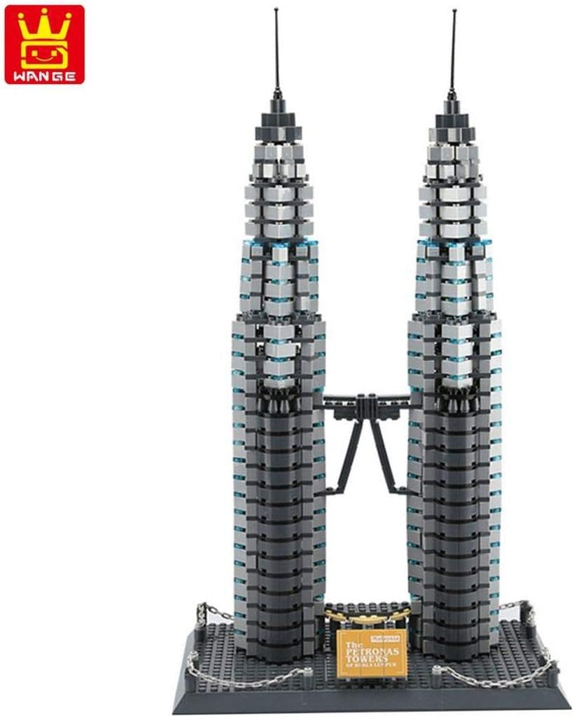 Wange Petronas Towers of Kuala Lumpur. Architecture building bricks set, 27 x 18 x 49 cm - Image 4