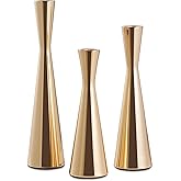CappyBliss 3PCS Taper Candle Holders Set, Gold Vintage Candlesticks for 3/4 Inch Candles with Wedding Dining Table Centerpiece Decor and Fireplace Mantel Housewarming Gift (9625)