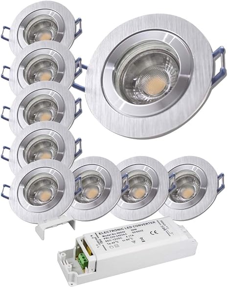 LED Bad Einbaustrahler 12V inkl. 9 x 5W LED LM Farbe BiColor IP44 LED