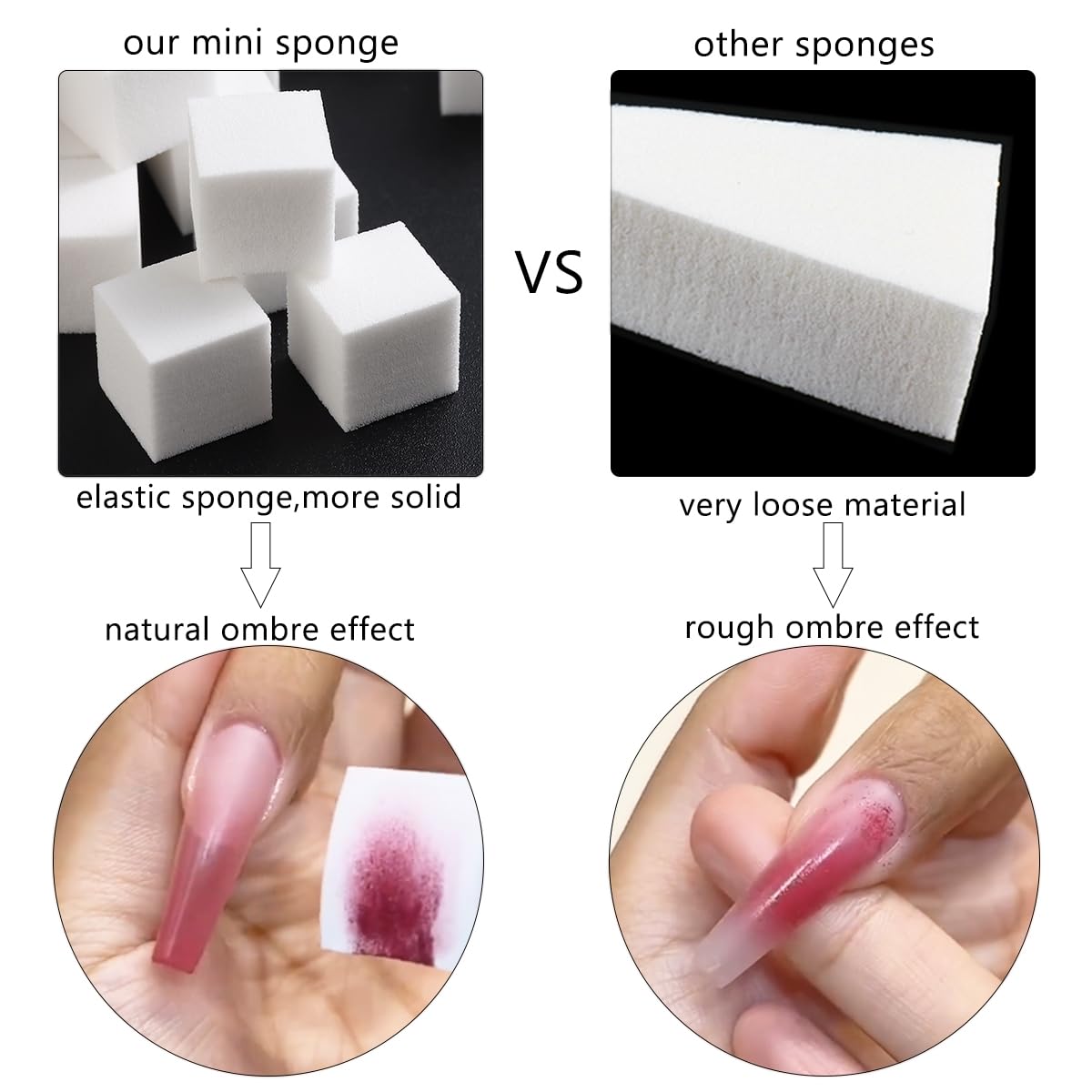 Fcozpjk 200pcs Mini Soft Nail Art Sponges - Ombre, Aura, Gradient Nail Design Tools & Gel Polish Blending Sponge Applicator - Image 6