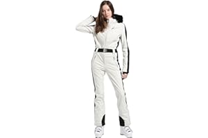 IMPHUT Women's One Piece Ski Suits Slim Waterproof Jumpsuits Windproof Snowsuit Insulated Ski Jumpsuit Skiing Sports