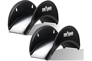 FLORA GUARD Garden Hose Reels, Hose Holder Wall Mount - Heavy Duty Metal Hose Hanger Holds Up to 125Ft, Garden Water Hose Holder for Outside Yard, Anti-Rust Anti-Slip (2pcs Black)