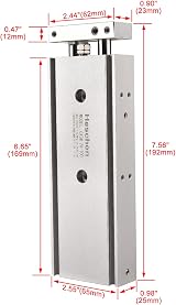 Heschen CXSM 20-100 Pneumatic Slide Cylinder 20mm Bore 100mm Stroke Double Rod view 5