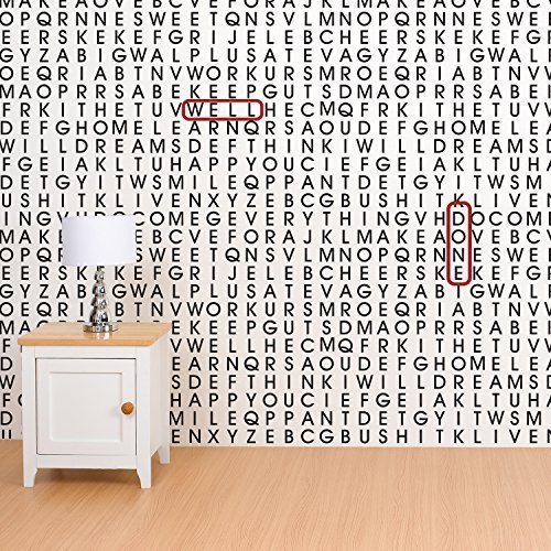 Walplus 60x90 cm Wall Stickers "Words on The Wall" Removable Self-Adhesive Mural Art Decals Vinyl Home Decoration DIY Living Bedroom Décor Wallpaper Kids Room Gift, Black/White