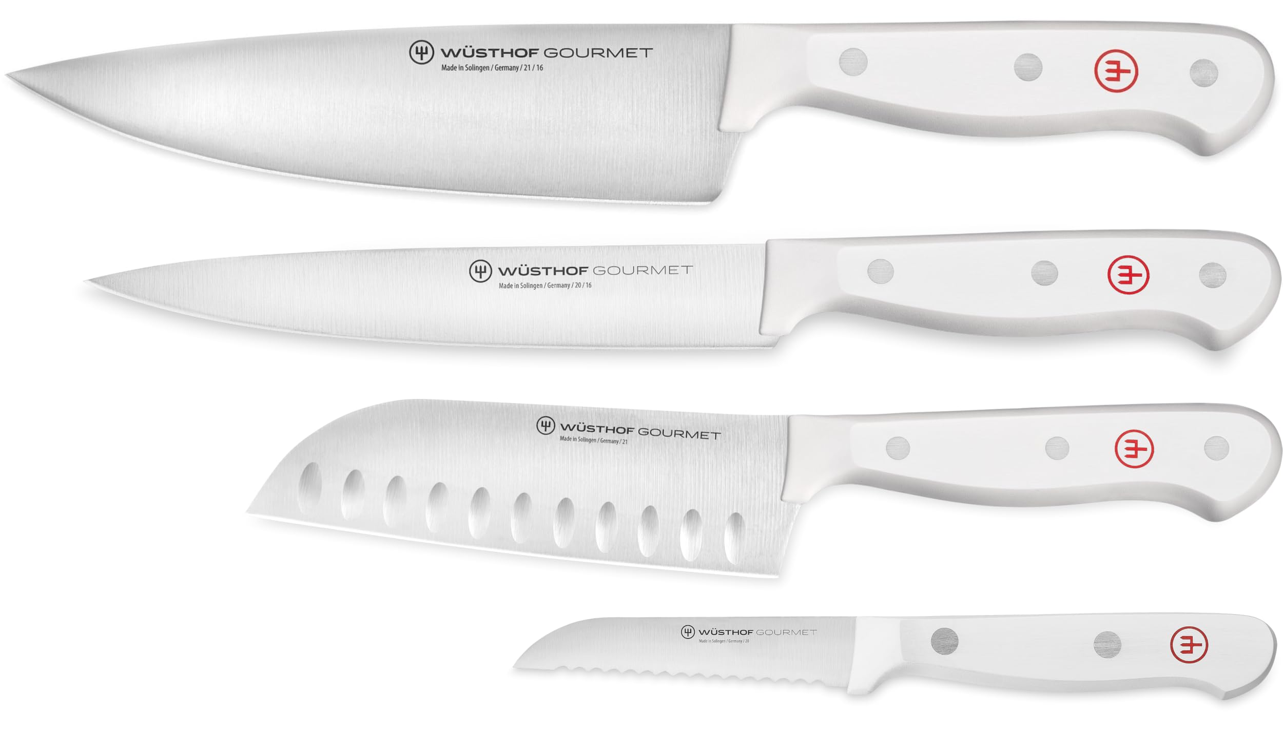 WÜSTHOF Gourmet White 4-Pc Asian Knife Set