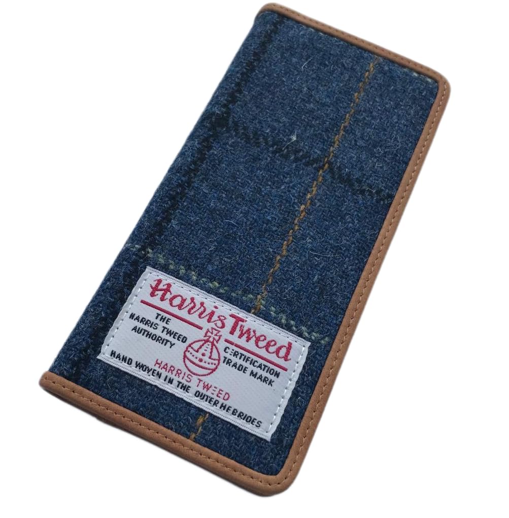 Harris Tweed Phone Case Compatible with Iphone 12 Pro Max, Iphone 13 Pro Max & Iphone 14 Pro Max Case Folio Phone Cover Wallet Tartan Folio Flip Cover with Card Slots