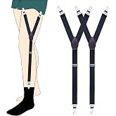 Kedofe Mens Shirt Stays Adjustable Elastic Military Garter Sock Clips | Perfect Sock Garters for Military or Professional,Soft and Smooth,Keep Shirt Stays Tucked All Day Long,Durably,Stays in place