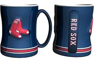 BOELTER BRANDS Boston Red Sox Coffee Mug - 14oz Sculpted Relief - Blue