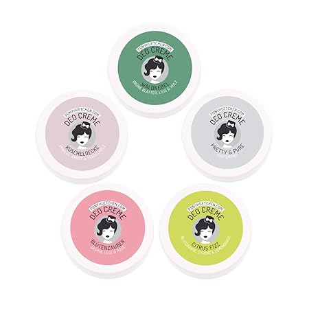 PonyHütchen Naturkosmetik Deo Creme ohne Aluminiumsalze - Probierset 5x 5ml - natürliches Deodorant - vegan - Probenset - BIO