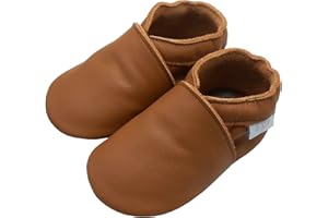 Basrakids Leather Baby Shoes Boys Girls Moccasins Infant Toddler Slippers Soft Sole Anti-Slip Baby Walking Crib Shoes