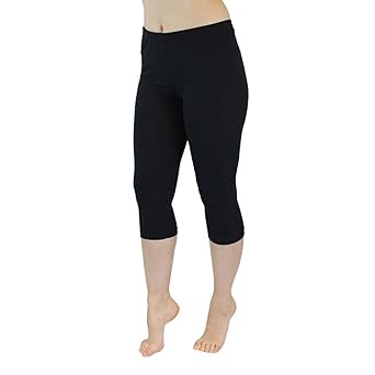 Blickdichte Leggings für Damen Capri Hose Leggins Bunt aus Baumwolle 3/4 Länge