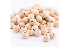 hesmartly 200Pcs 14mm Wood Beads Round Wooden Spacer Beads Unfinished Natural Wood Loose Beads