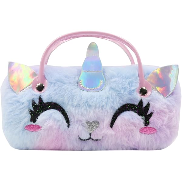 Hifot Plush Hard Eyeglass Case, Makeup Storage Bag Portable  display picture 2