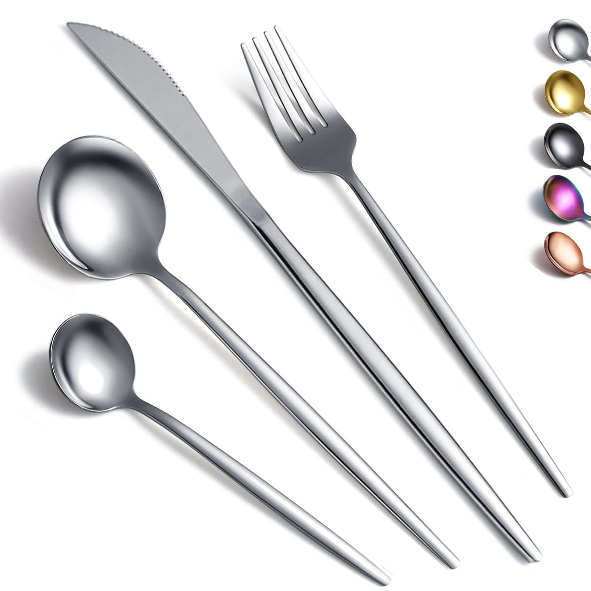 Kyraton Cutlery Set 16 Pieces, Stainless Steel Flatware Set, Silverware Set Strong Anti Rust, Dishwasher Safe, Tableware Set Serving 4 People. — image 1