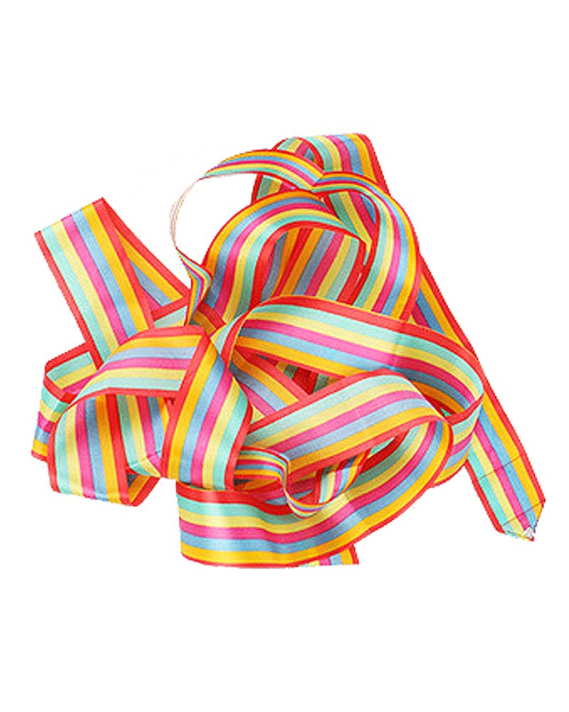 Grouptap 2M Rainbow stripe artistic rhythmic gymnastics dance silk streamer ribbon for women girls (2 meters / 6.5 ft)