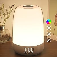 winshine Touch Wake Up Night Light with Sunrise Simulation Alarm Clock, 3 Ways Dimmable Warm White Bedside Lamp for Kid Bedro