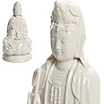 FENGSHUI-CAISHEN Top Ceramic Guan Yin Statue - Handmade Quan Yin, Kwan Yin, Quan Am, Kuan Yin for Meditation Altar, Female Buddha Statue - Goddess of Mercy and Compassion