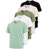 Liberty Pro 5 Pack Men's T-Shirts, Cotton Blend Crew Neck Lightweight &amp; Soft Tees, Moisture Wicking Every Day Casual Wear