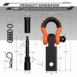 AUTMATCH Shackle Hitch Receiver 2 Inch - 3/4" D