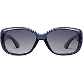 SOJOS Vintage Square Sunglasses for Women Polarized UV Protection Havana Frame SJ2111