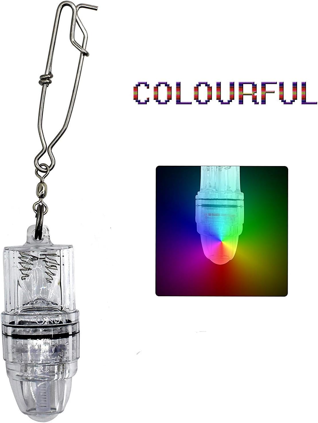 Deep Drop LED Fishing Light with Clip Underwater Fish Attracting Lamp Fishing Lure LED 2,100 ft