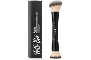 DUcare Foundation Brush Contour Bronzer Double Ended Makeup Brush for Blending Liquid Powder Concealer Cream Blush Buffe Black