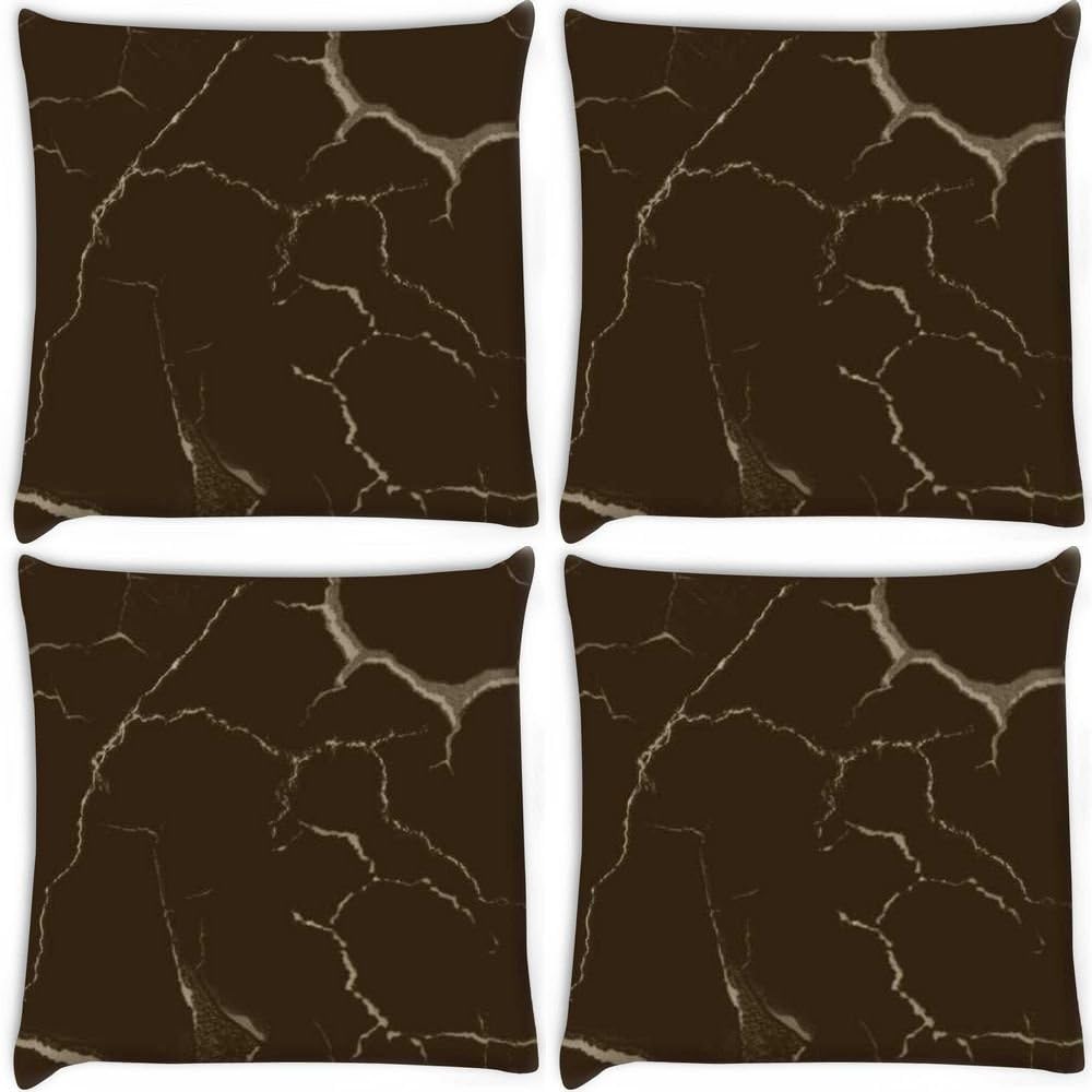 Snoogg Wall Crack Pack of 4 Digitally Printed Cushion Cover Pillows 22 x 22 Inch