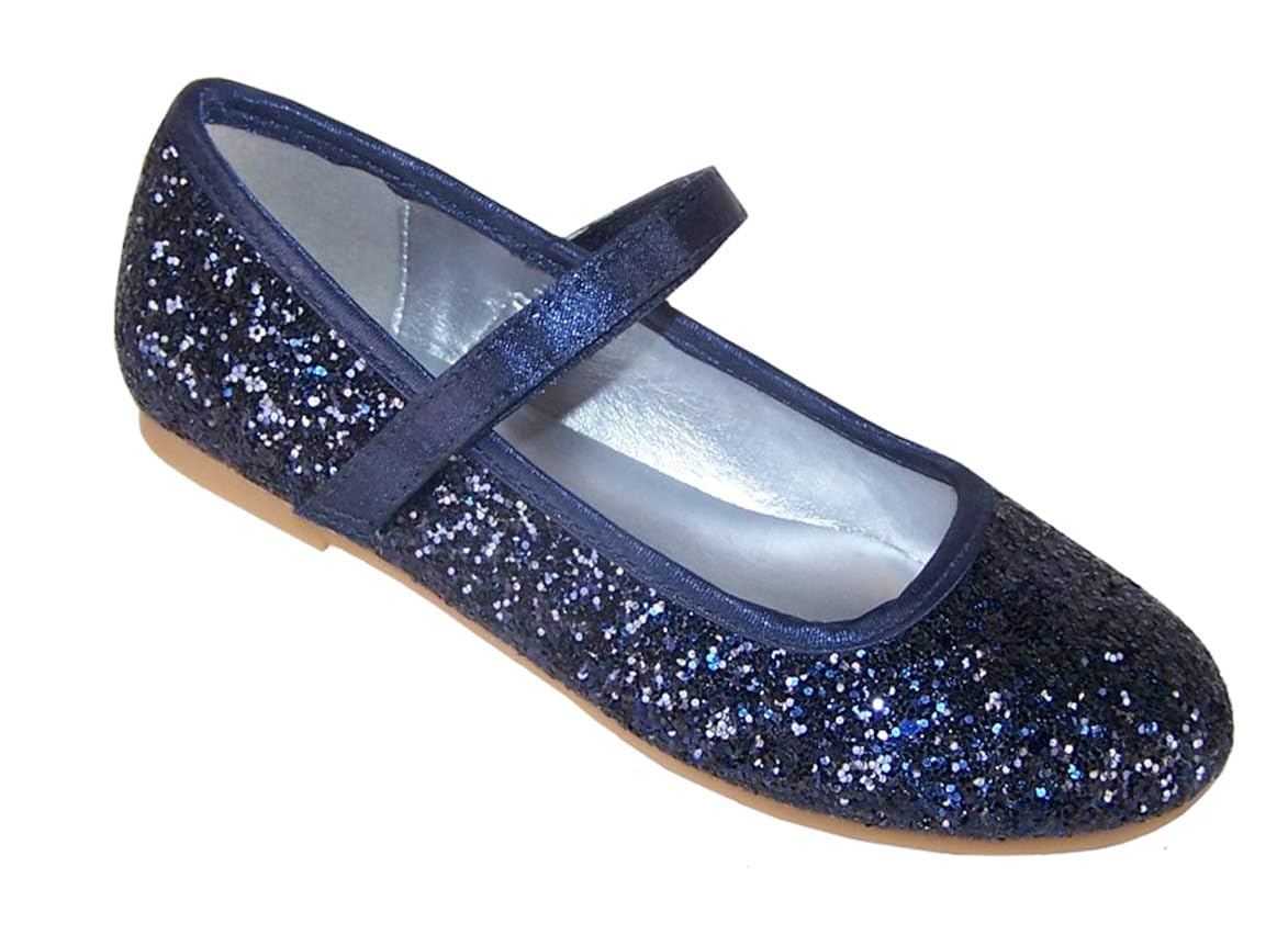 navy blue glitter flats