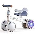 WINGBABE Colorful Lighting Baby Balance Bike for 1 Years Old Boys Girls, 10-24 Month Toddler Balance Bike with Adjustable Seat & 4 Silence Wheels, Baby Bike Toddler Bike for First Birthday Gifts